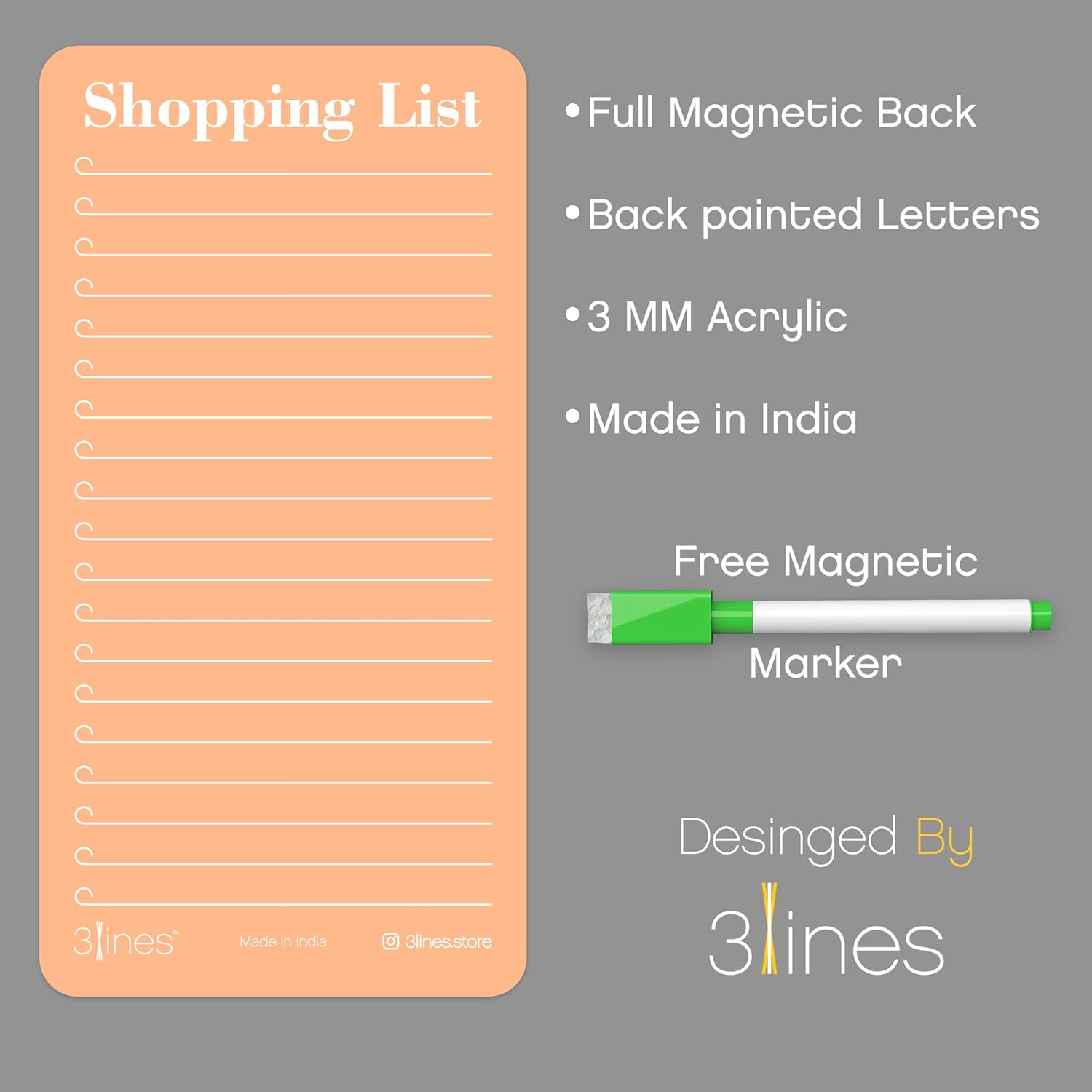 Magnetic To-Do List & Grocery Planner Board for Refrigerator
